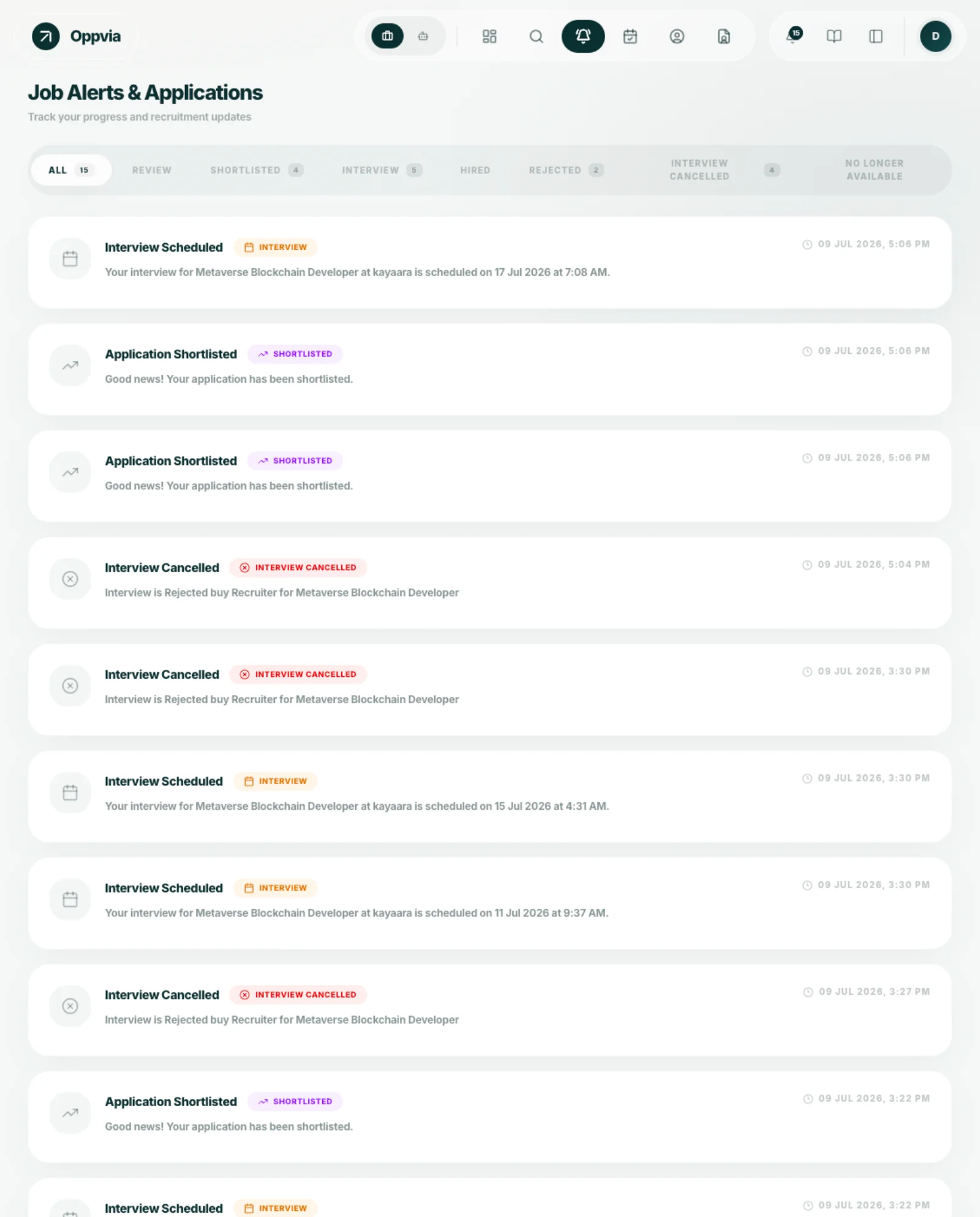Job Alerts & Applications