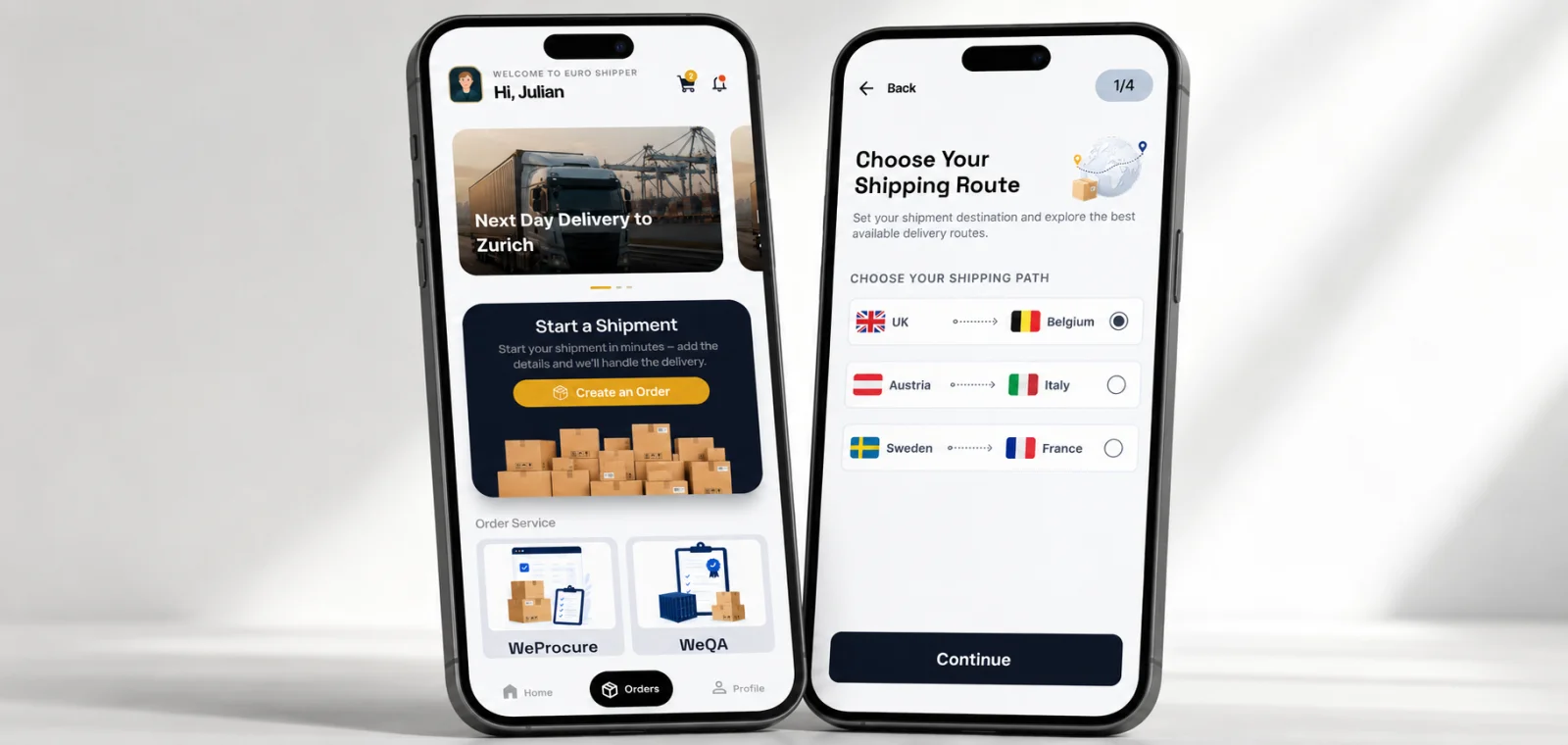 Euro Shipper Cart Screen